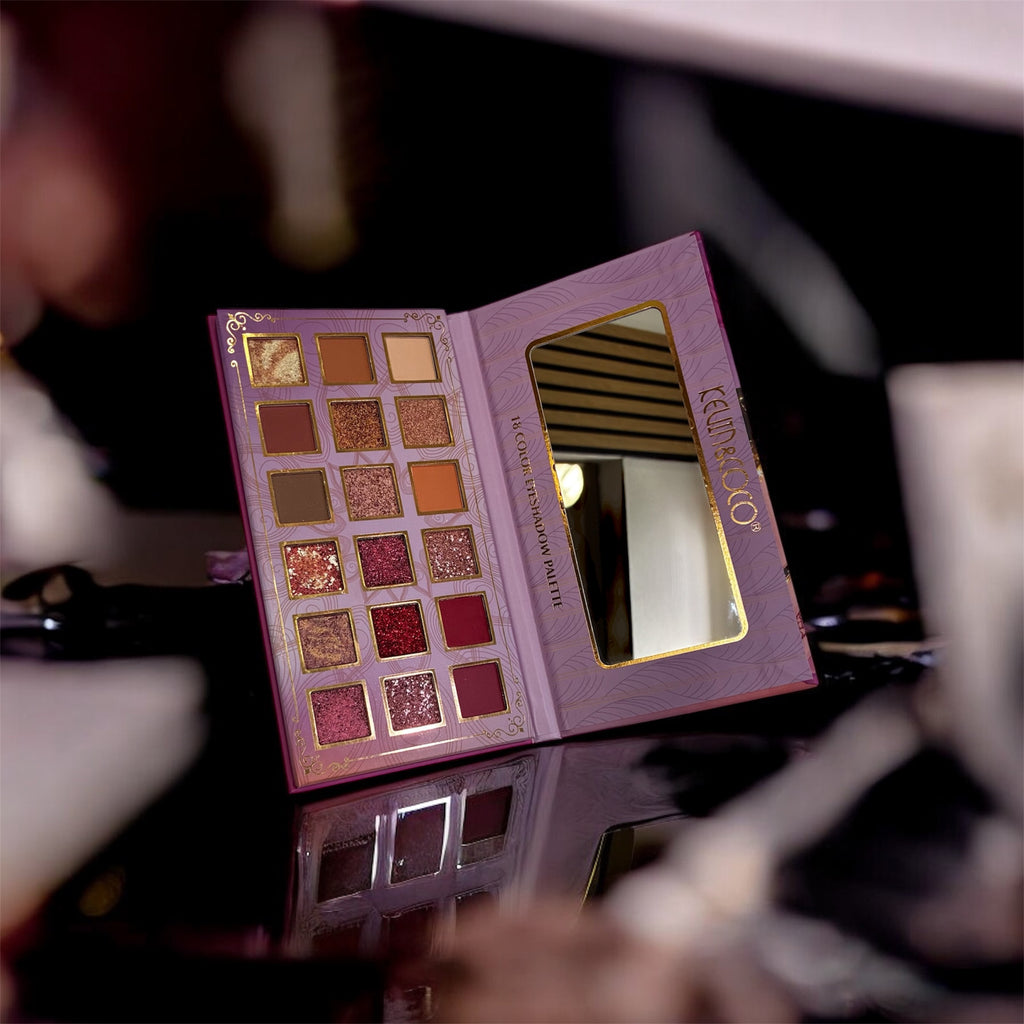 Palette de Fards à Paupières KEVIN & COCO – 18 Couleurs | Maquillage Yeux